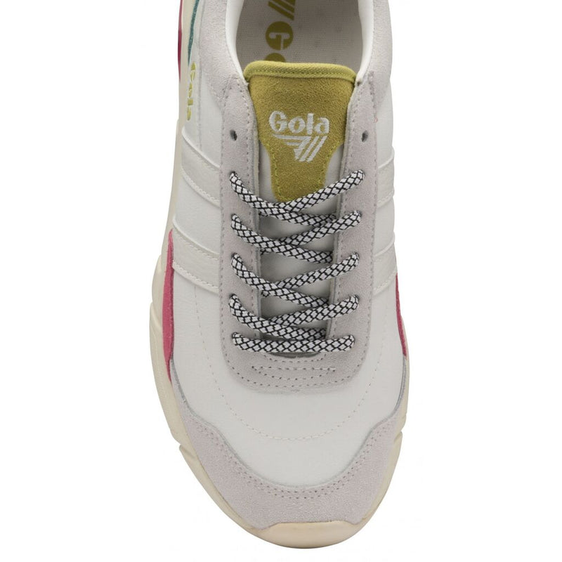 Gola Women's Eclipse Trident Sneakers | White/Fluro Pink