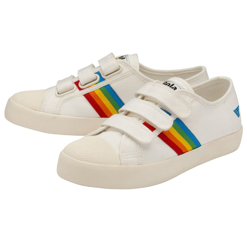 Gola Women's Coaster Rainbow Velcro Sneakers | Off White/Multi