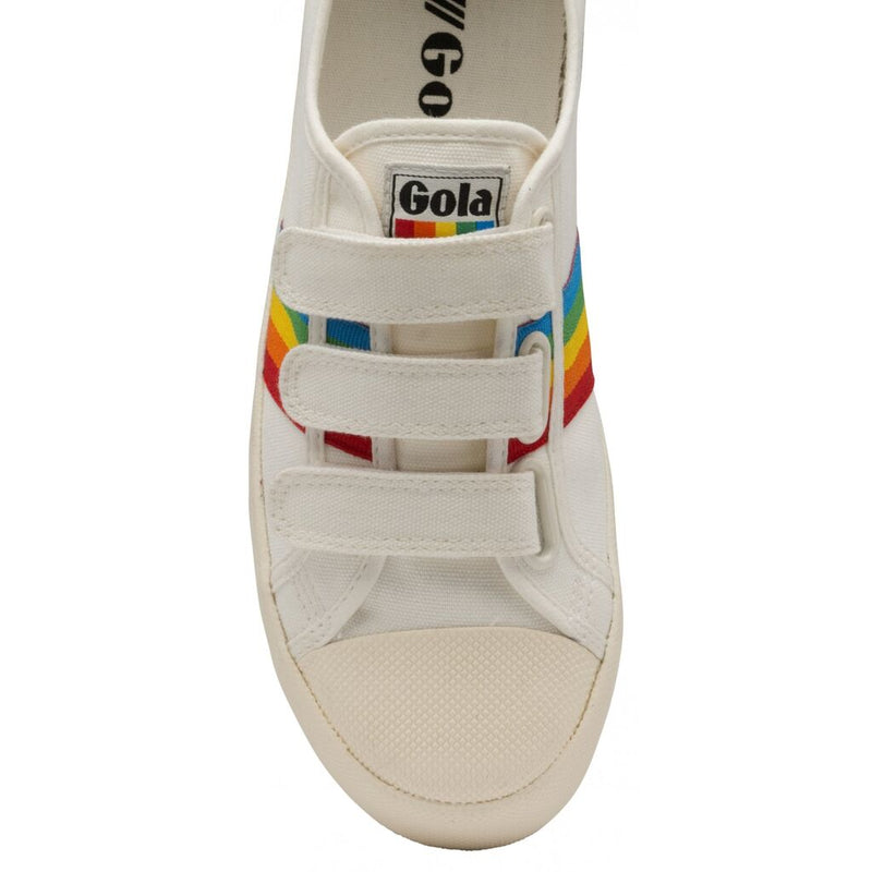 Gola Women's Coaster Rainbow Velcro Sneakers | Off White/Multi