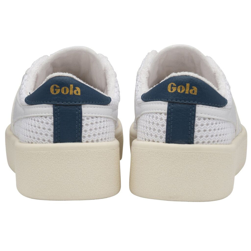 Gola Women's Baseline Mark Cox Mesh Sneakers | White/Vintage Blue