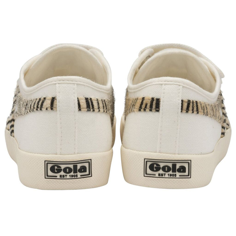 Gola Women's Coaster Safari Velcro Sneakers | Off White/Zebra
