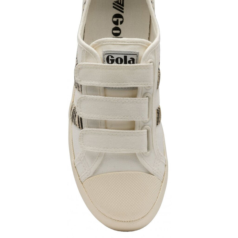 Gola Women's Coaster Safari Velcro Sneakers | Off White/Zebra