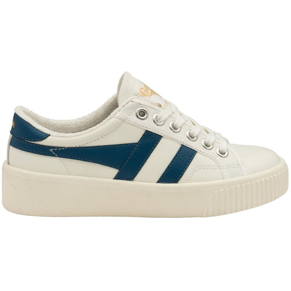 Gola Women's Baseline Mark Cox Leather Sneakers | Off White/Vintage Blue