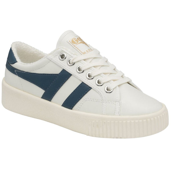 Gola Women's Baseline Mark Cox Leather Sneakers | Off White/Vintage Blue