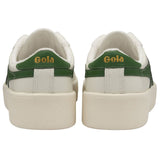 Gola Women's Baseline Mark Cox Leather Sneakers | Off White/Dark Green