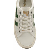 Gola Women's Baseline Mark Cox Leather Sneakers | Off White/Dark Green