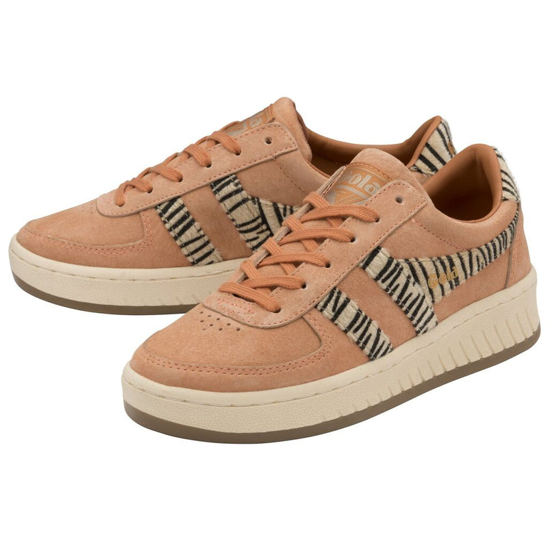 Gola Women's Grandslam Suede Safari Sneakers | Peach/Zebra
