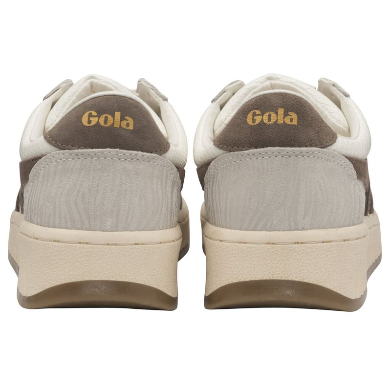 Gola Women's Grandslam Reptile Sneakers | Off White/Taupe Grey