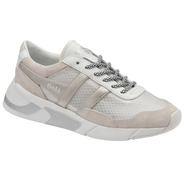Gola Women's Eclipse Haze Metallic Sneakers | White/Silver