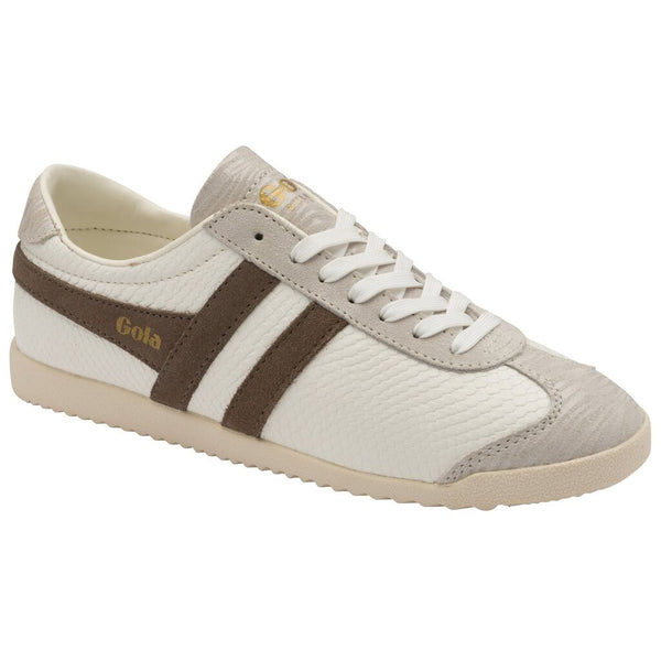 Gola Women's Bullet Reptile Sneakers | Off White/Taupe Grey