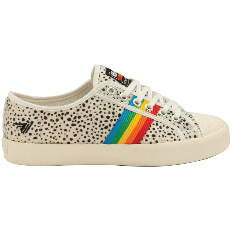 Gola Women's Coaster Rainbow Cheetah Sneakers | Off White/Multi