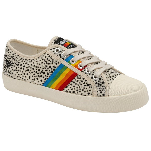 Gola Women's Coaster Rainbow Cheetah Sneakers | Off White/Multi