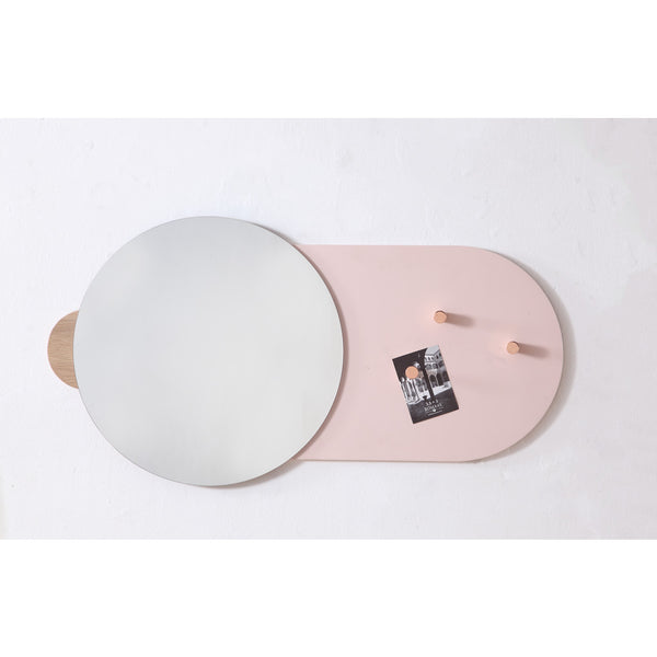 Camino Barbera Wall Mirror | Pink/Prune/Waxed Oak