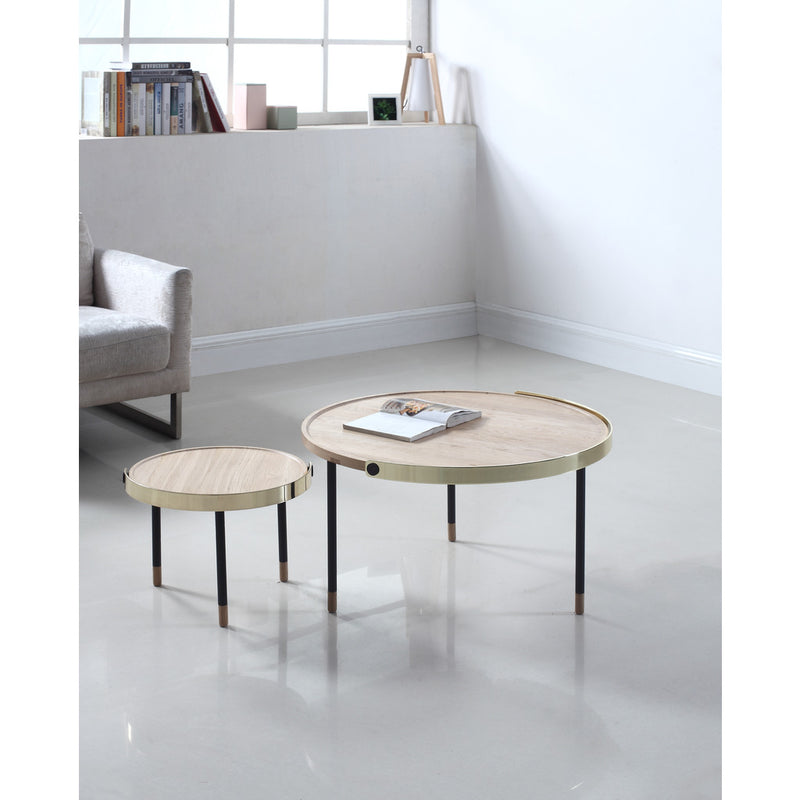 Camino Carmel Coffee Table | Waxed Oak/Brass/Black