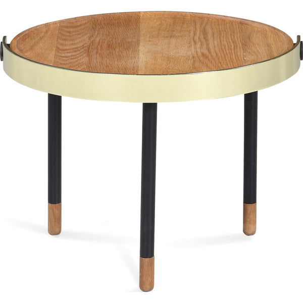 Camino Carmel Side Table | Waxed Oak/Brass/Black