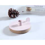 Camino Ines Candlestick Holder | Waxed Oak/Pink