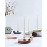 Camino Ines Candlestick Holder | Waxed Oak/Pink