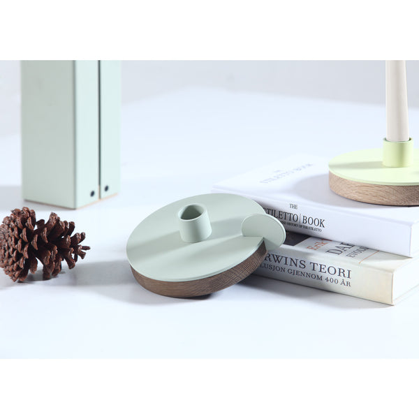 Camino Ines Candlestick Holder | Smoked Oak/Grey