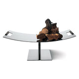 Conmoto Fireside Log Holder by Peter Maly | Stainless Steel & Leather CO-PMLS
