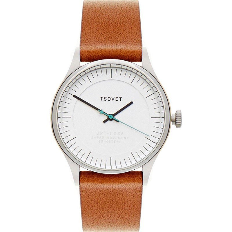 Tsovet JPT-CO36 Classic Watch | White/Tan CO110111-40
