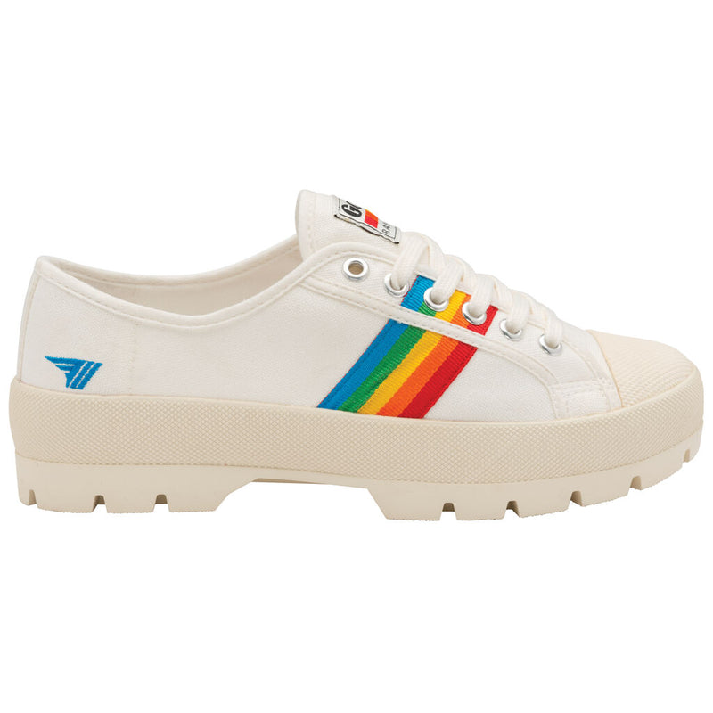 Gola Women's Coaster Peak Rainbow Sneaker | Off White/Multi