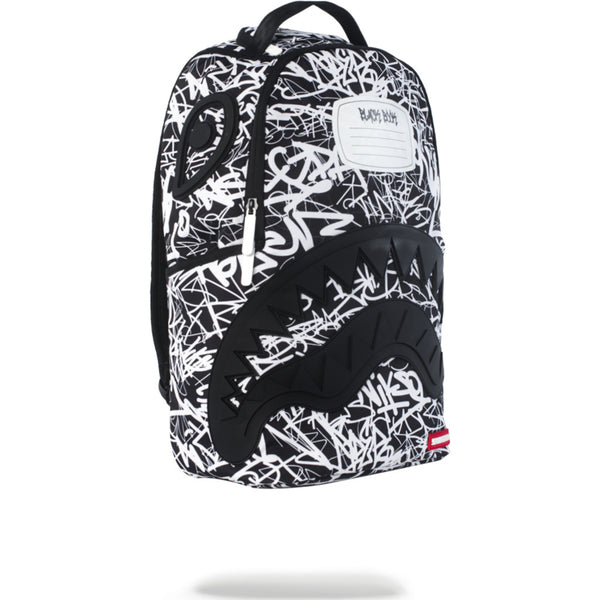 Sprayground Scribble Shark Backpack | Black/White
