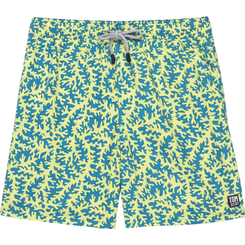 Tom & Teddy Coral Swim Trunk | Blue & Lime Size XL