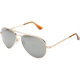Randolph Engineering Concorde 23K Gold Plated Sunglasses | Gray Flash Mirror Glass Skull 57MM CR71463/61MM CR11463