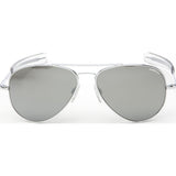 Randolph Engineering Concorde Bright Chrome Sunglasses | Gray Flash Mirror Glass Bayonet 57MM CR73663/61MM CR13663