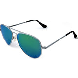 Randolph Engineering Concorde Matte Chrome Sunglasses | Green Flash PC Skull 57MM CR74467-PC/61MM CR14467-PC