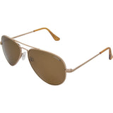 Randolph Engineering Concorde Rose Gold Satin Sunglasses | Tan/Amber Polarized Glass Skull 57MM CR7Z432/61MM CR1Z432