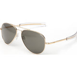 Randolph Engineering Concorde 23K Gold Plated Sunglasses | Gray Polarized Glass Bayonet 52MM CR21634/57MM CR71634
