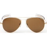 Randolph Engineering Concorde 23K Gold Plated Sunglasses | Tan Polarized Glass Bayonet 57MM CR71632