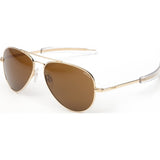 Randolph Engineering Concorde 23K Gold Plated Sunglasses | Tan Polarized Glass Bayonet 57MM CR71632