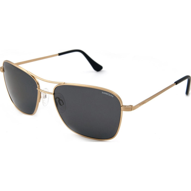 Randolph Engineering Corsair Almond Gold Sunglasses | Gray Glass Skull 58MM CS8A411