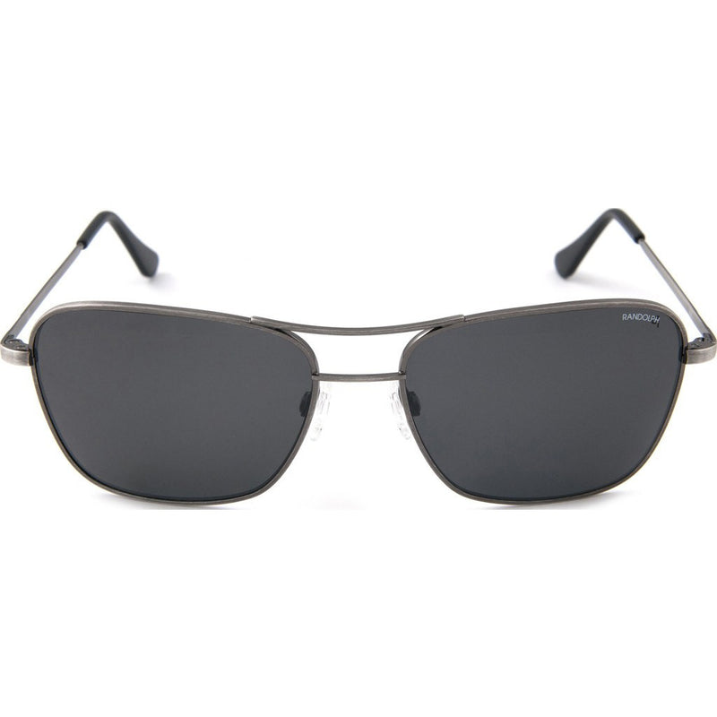 Randolph Engineering Corsair Antique Silver Sunglasses | Gray Polarized PC Skull 58MM CS8S434-PC