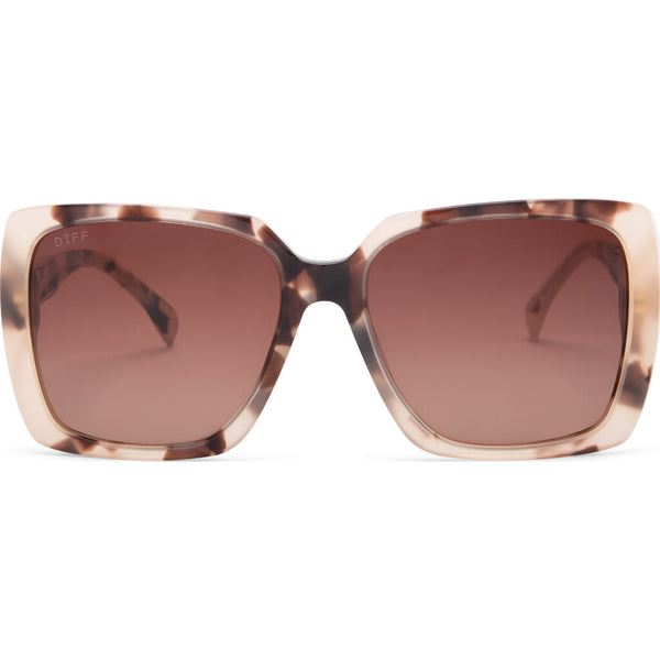 DIFF Eyewear Sophie Sunglasses | Cream Tortoise + Brown Gradient Lens