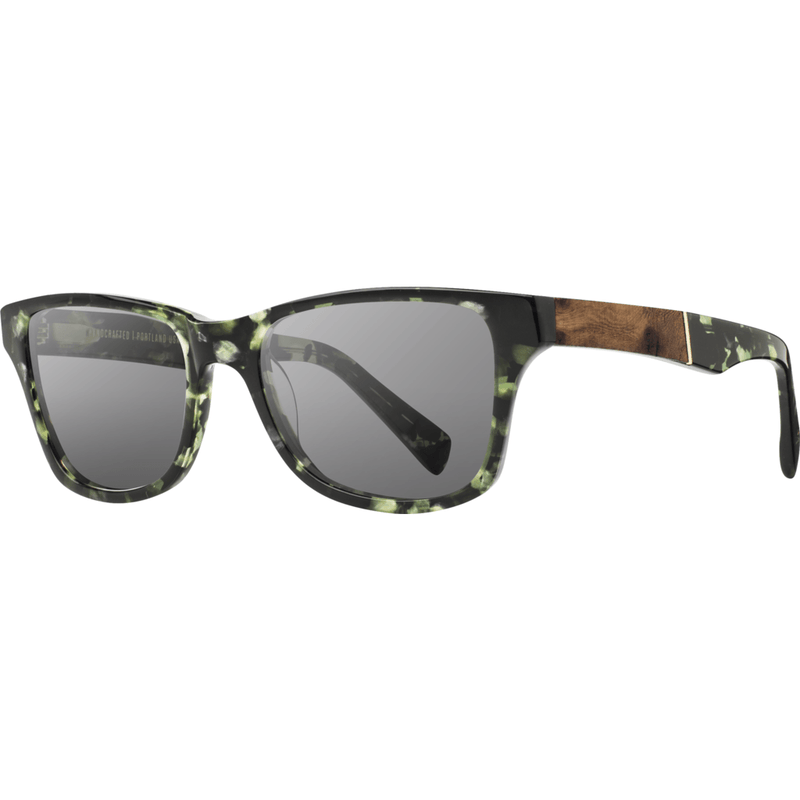Shwood Canby Acetate Sunglasses | Dark Forest & Elm Burl / Grey Polarized WACDFELGP