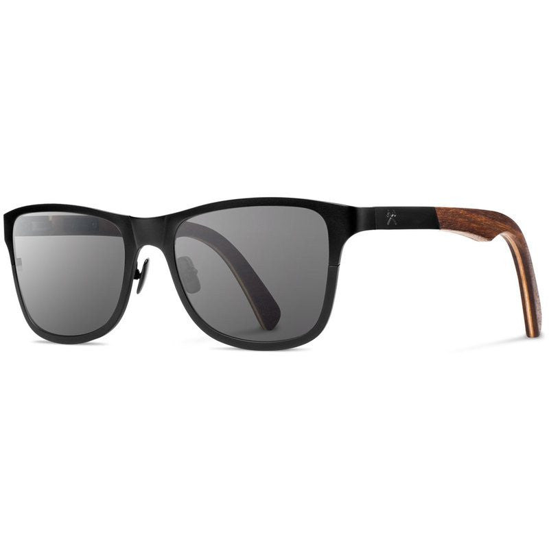 Shwood Canby Titanium Fifty Fifty Sunglasses | Black & Walnut / Grey