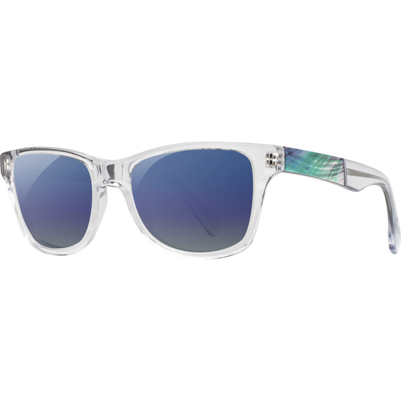 Shwood Canby Sunglasses | Crystal & Abalone Shell / Blue Flash Polarized-WACC2ASB23P