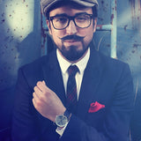 Lambretta Cesare Silver Watch | Black Leather