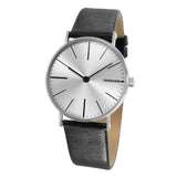 Lambretta Cesare Silver Watch | Black Leather