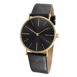 Lambretta Cesare Gold Black Watch | Black Leather