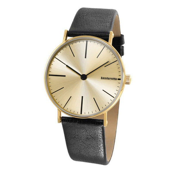 Lambretta Cesare Gold Cream Watch | Black Leather