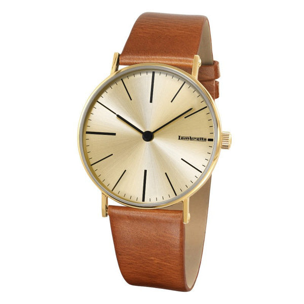 Lambretta Cesare Gold Watch | Cognac Leather