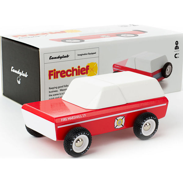 Candylab Master Chief Firechief Car Wooden Toy | Red M2052