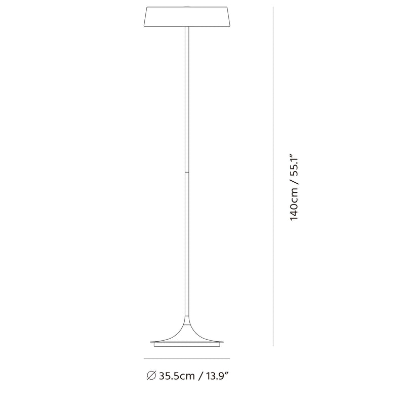 Seed Design China LED Floor Lamp | Matte Brass/Black