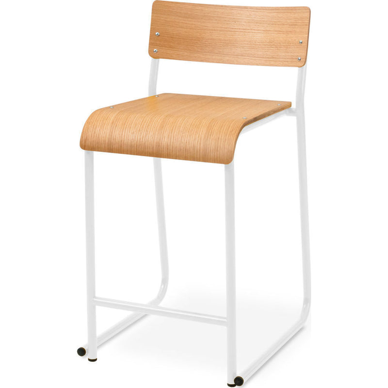Gus* Modern Church Stool | White/Oak