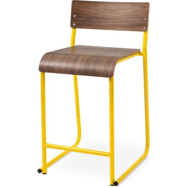 Gus* Modern Church Stool | Canary/Walnut ECOTCHUR-cpc-wn