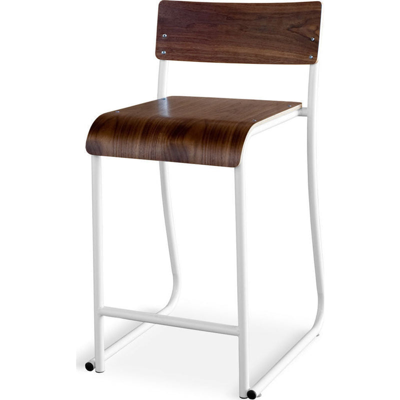 Gus* Modern Church Stool | White/Walnut ECOTCHUR-wp-wn